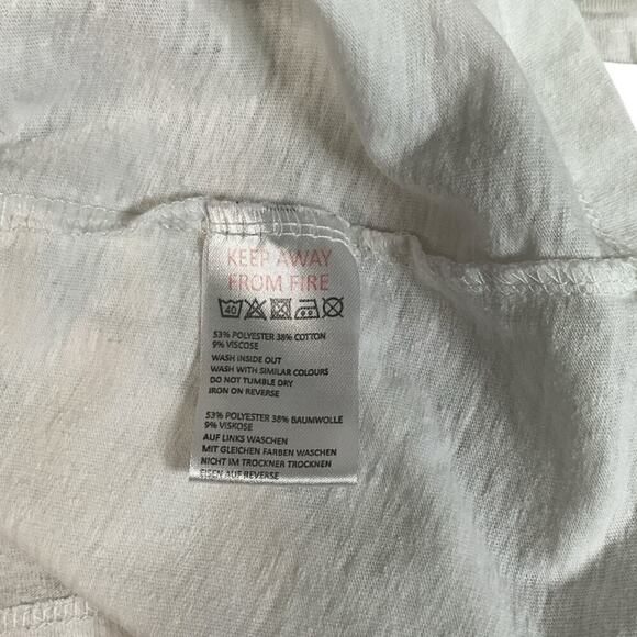 Cooperative Cropped Top SZ Medium White and Red T-Shirt 53% Polyester 9% Viscose - Picture 7 of 10